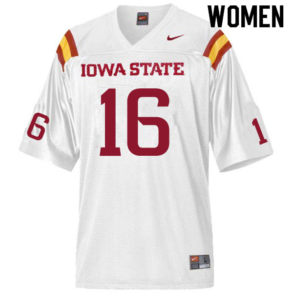 Iowa State Cyclones Women's #16 Daniel Jackson Nike NCAA Authentic White College Stitched Football Jersey TA42T62DY